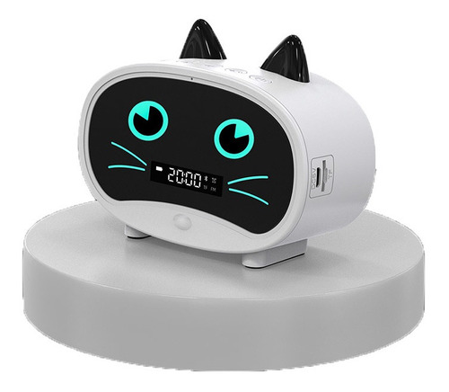 Bocina Bluetooth Con Reloj Despertador Con Forma De Gato