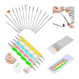 Kit Decoracion X20 Manicura Pincel + Dotting Pintar Dibujar