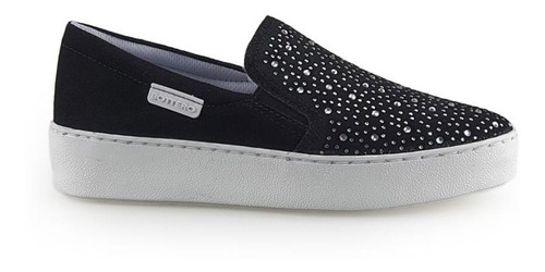 Tênis Bottero Sem Cadarço Slip On Com Strass 340102 Preto