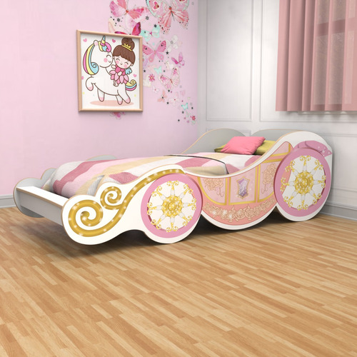 Cama Infantil Carroza  Cama Princesas  1 Plaza Y 1/2 De 0,90