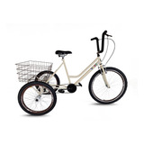 Bicicleta Triciclo Retrô Creme/marrom - Aro 26 - Mont. Super