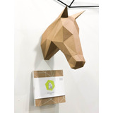 Rompecabezas 3d De Caballo O Unicornio En Papel Kraft