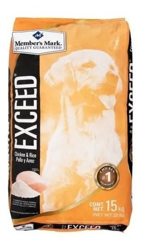 Alimento Perros Adultos Exceed 15 Kg Pollo Y Arroz Croquetas