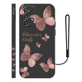 Carcasa De Silicona Diseño De Mariposa Para Samsung + Correa