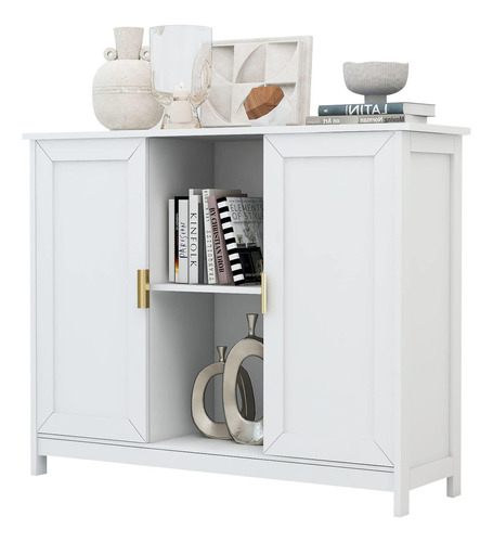 Taohfe Credenza Armario De Almacenamiento Blanco Gabinete De