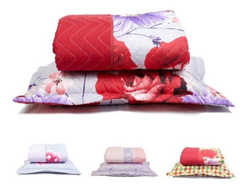 Colcha Cobreleito Kit 3 Pçs Queen Matelado Estampada Top 