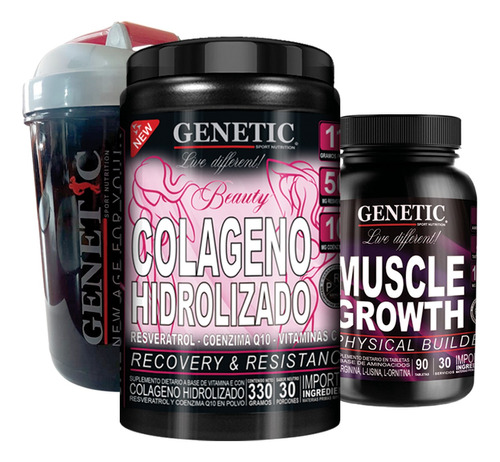 Colágeno Beauty Aminoacidos Muscle Growth Shaker Genetic