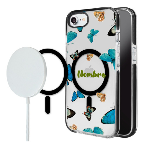 Funda Para iPhone Magsafe Mariposas Personalizada Con Nombre
