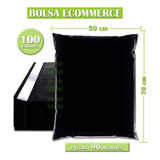 Bolsa Ecommerce Para Envios Con Adhesivo Negra 50x70  X100u