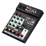 Dj Mixer Board Mezclador Digital Portátil De 4 Canales