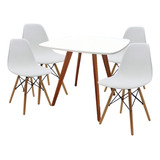 Juego Comedor Cuadrado Tushop 4 Sillas En Madera 