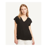 Blusa Mujer M/c Negro  Seven Viscosa 28123379-10