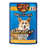 Alimento Ganador Super Premium Caja  Húmedo Ganador Recetas Delicias De Pavo X22u Para Perro Adulto Sabor Pollo A La Cacerola En Sobre De 100g