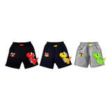 Pack 3 Short Niño Algodón Con Diseño