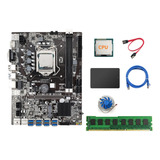 Placa Madre B75 Mining+ventilador+4g Ddr3 Ram+120g Ssd+cable