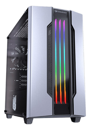 Gabinete Cougar Gemini M Mid Tower Tempered Glass Silver Rgb