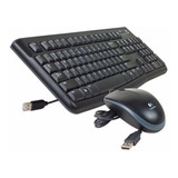 Kit Teclado + Mouse Logitech Mk120 Usb Pc Combo