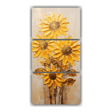 45x90cm Pintura Al Estilo Estilo Óleo De Girasoles Dorados 