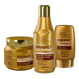 Kit Banho De Verniz Forever Liss Shampoo, Leave-in, Máscara
