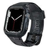 Capa G Shock Spigen Liquid Crystal Rugged Handle Pulse Para Apple Watch 45 Mm E 44 Mm - Smoke