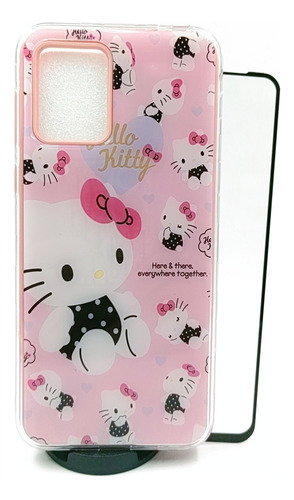 Case Hello Kitty + Mica Templada Para Motorola E13