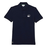 Playera Lacoste Polo Pique Azul Logo Tejido Ph9535