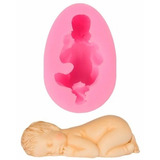 Molde De Silicón Bebe Durmiendo Fondant Jabón Chocolate