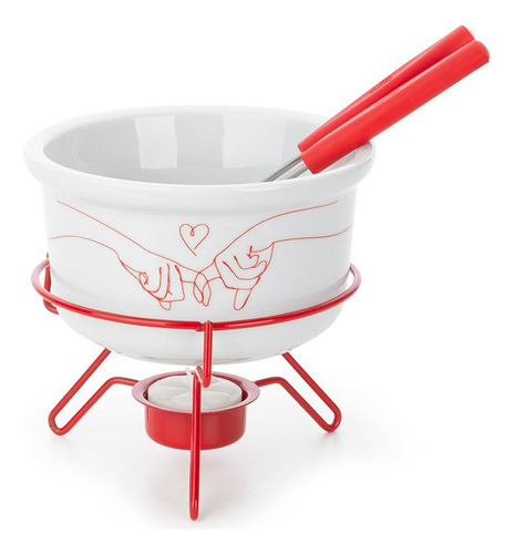 Aparelho De Fondue Para 2 Pessoas Casal Mon Amour Porcelana