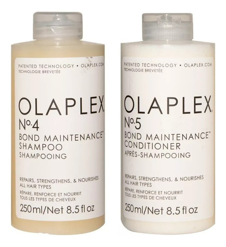 Pack Olaplex No4 + No5 Shampoo + Acondicionador X 250 Ml C/u