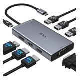 Estación Docking Para Laptop Usb-c, Compatible Con Dell/hp/l