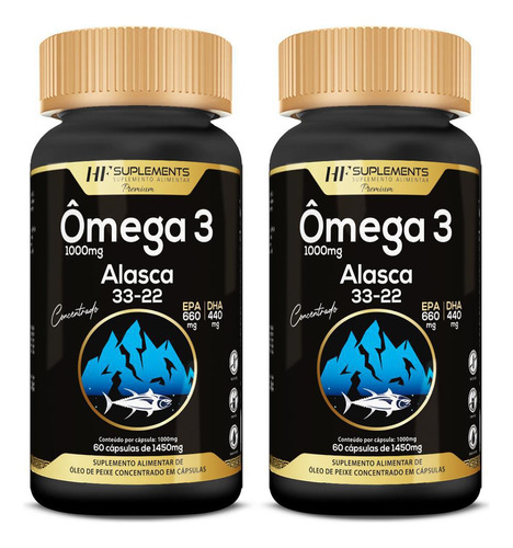 Kit 2x Omega 3 Importado Eua Concentrado 60caps 1450mg