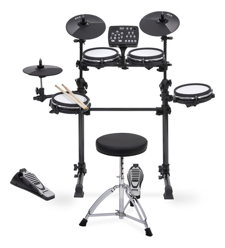 Lyxjam 7-piece Electronic Drum Kit Set With Real Mesh Fabric