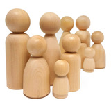 Muñecos De Madera Pack X 30 Peg Dolls Combinados Vincores