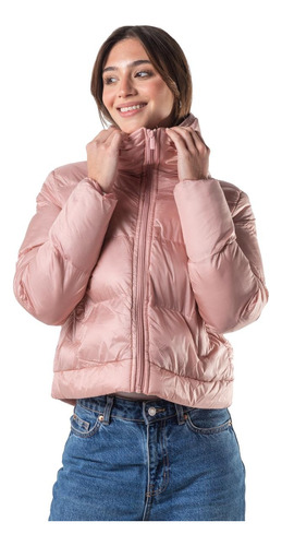 Campera Abrigada De Mujer Cuello Alto Puffer 