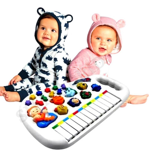 Teclado Musical Piano Fazendinha Som Animais Criança Bebê
