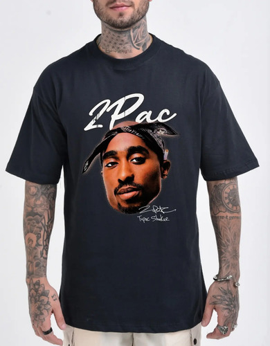 Camiseta Oversized Masculina Estampada 2pac Tupac Shakur | MercadoLivre