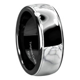 Argolla De Matrimonio Tungsteno 8mm Negro/plata 6us