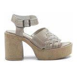 Sandalias Suecos Taco Ancho Plataforma Nude Dama Mujer 38 39