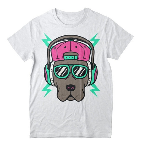 Playera Camiseta Perro Cool Audifonos Caricatura Dog Lentes