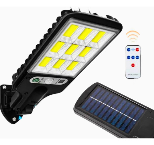 Luminária Solar Led Externa 108cob Sensor+controle 3 Funções