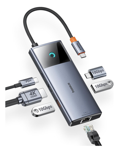 Baseus Usb C Hub, Estación De Acoplamiento Usb C De 10 Gbps 