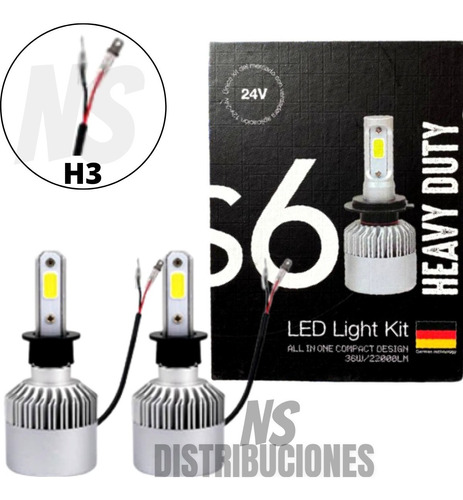 Kit Cree Led  S6 12/24v Heavy Duty H4 H3 H1 H7 Camion Micro 