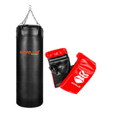 Saco De Pancada Cheio Boxe 70 Cm + Luva Infantil Gorilla Cor Vermelho