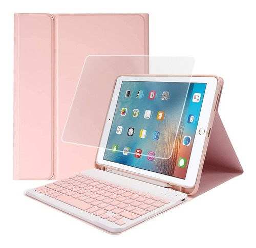 Funda Smart Case Teclado Magnético + Vidrio Para iPad 9 10.2