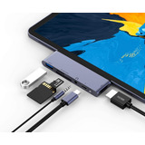 Hub Usb C Para iPad Pro 2020/18 6 En 1 Usb Hdmi 4k Micro Sd 