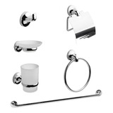 Set De Baño Kit Accesorios Baño Completo Cromado 6 Piezas