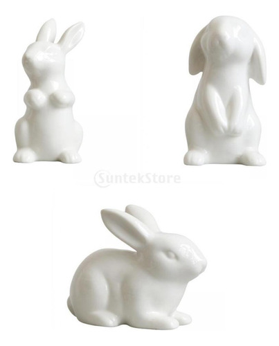 3 Figuras Adorables De Conejo De Pascua, Estatua De Conejo