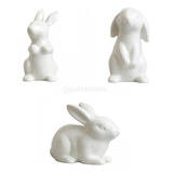 3 Figuras Adorables De Conejo De Pascua, Estatua De Conejo