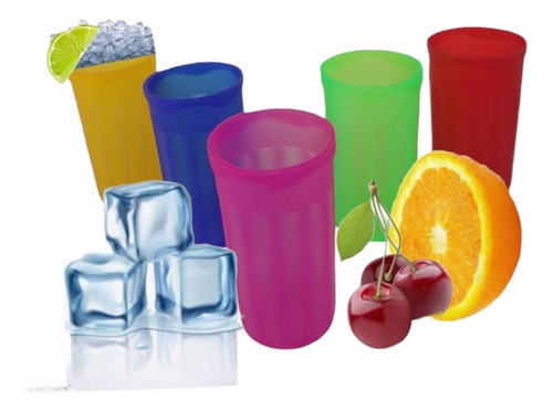 Vasos Plastico Colores No Desechables 25 Pzs.  Jazmín 350 Ml