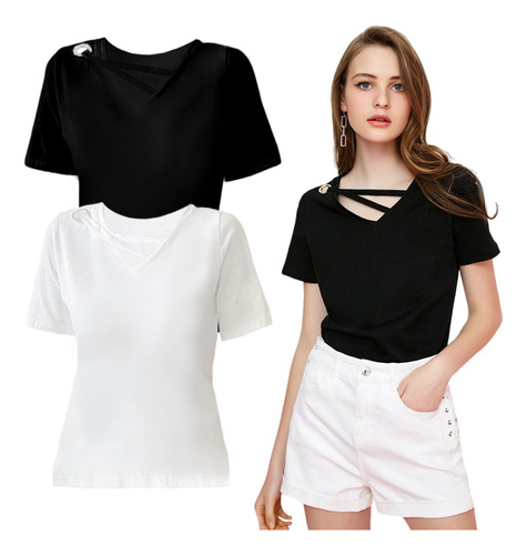 Increíble Blusa Moda Casual Elegante Mujer Diseños 2 Uds